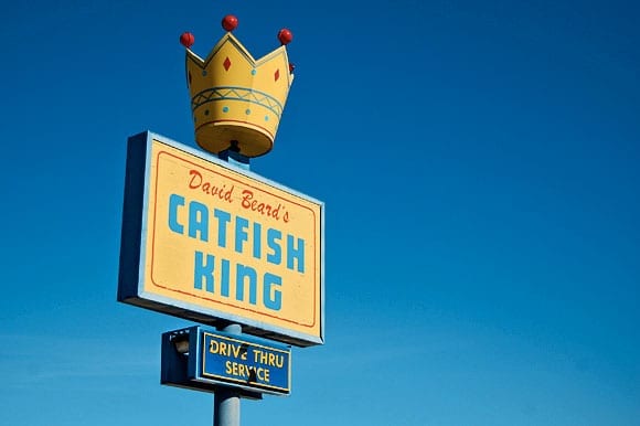 Catfish King restaurant sign.