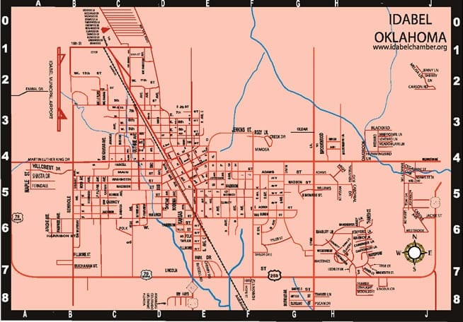 Broken Bow Cabin Lodging Map VILLAGOO   Idabel Oklahoma Map 