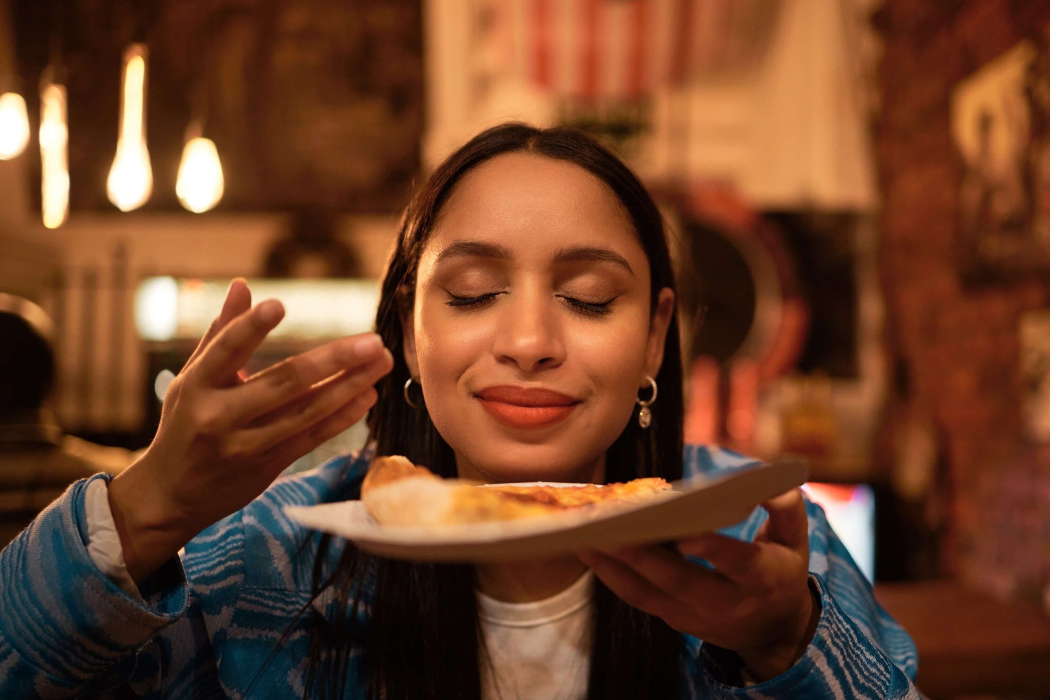 A woman enjoying Hochatown Restaurants.