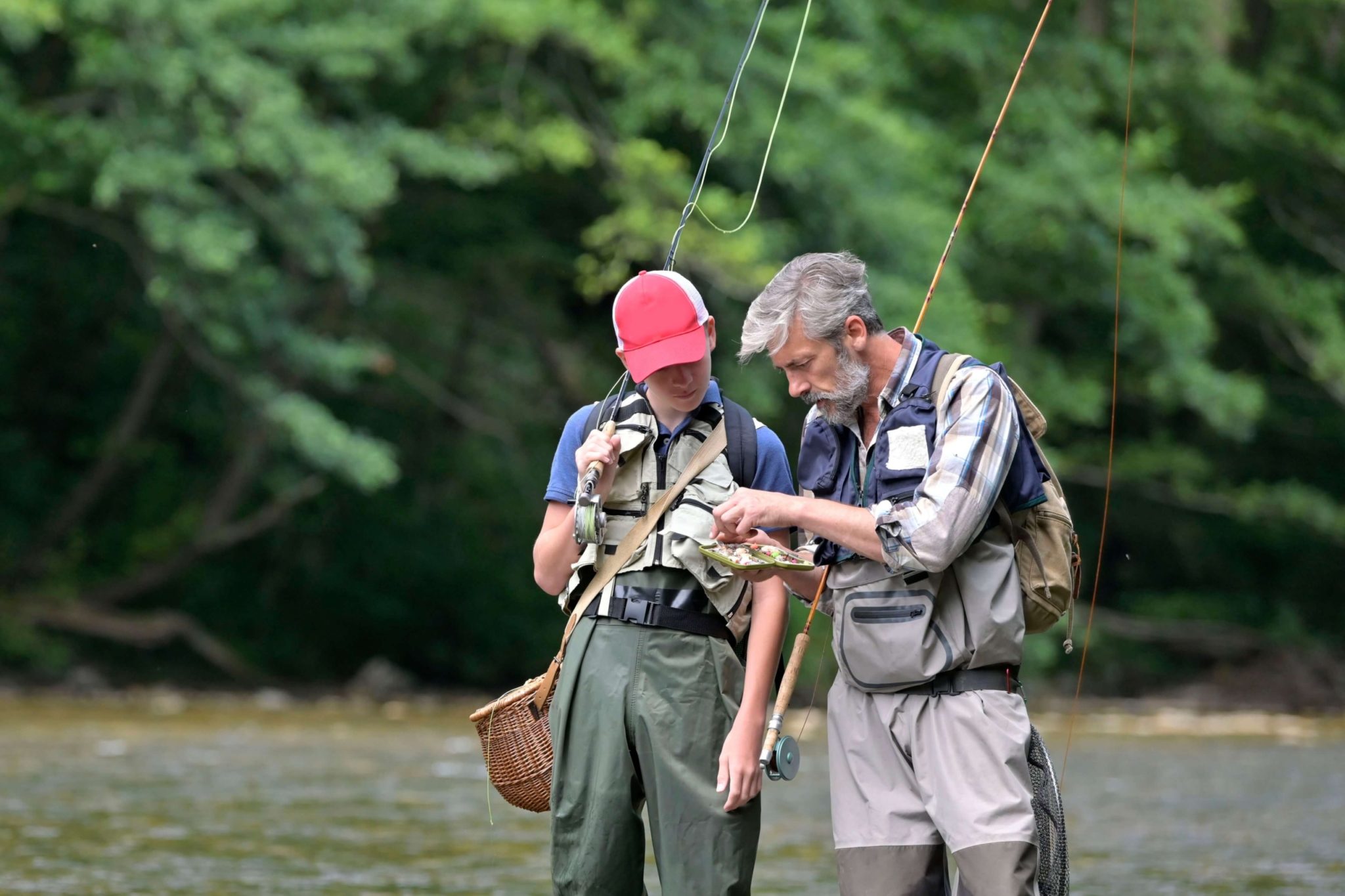 Two people fishing in Oklahoma.