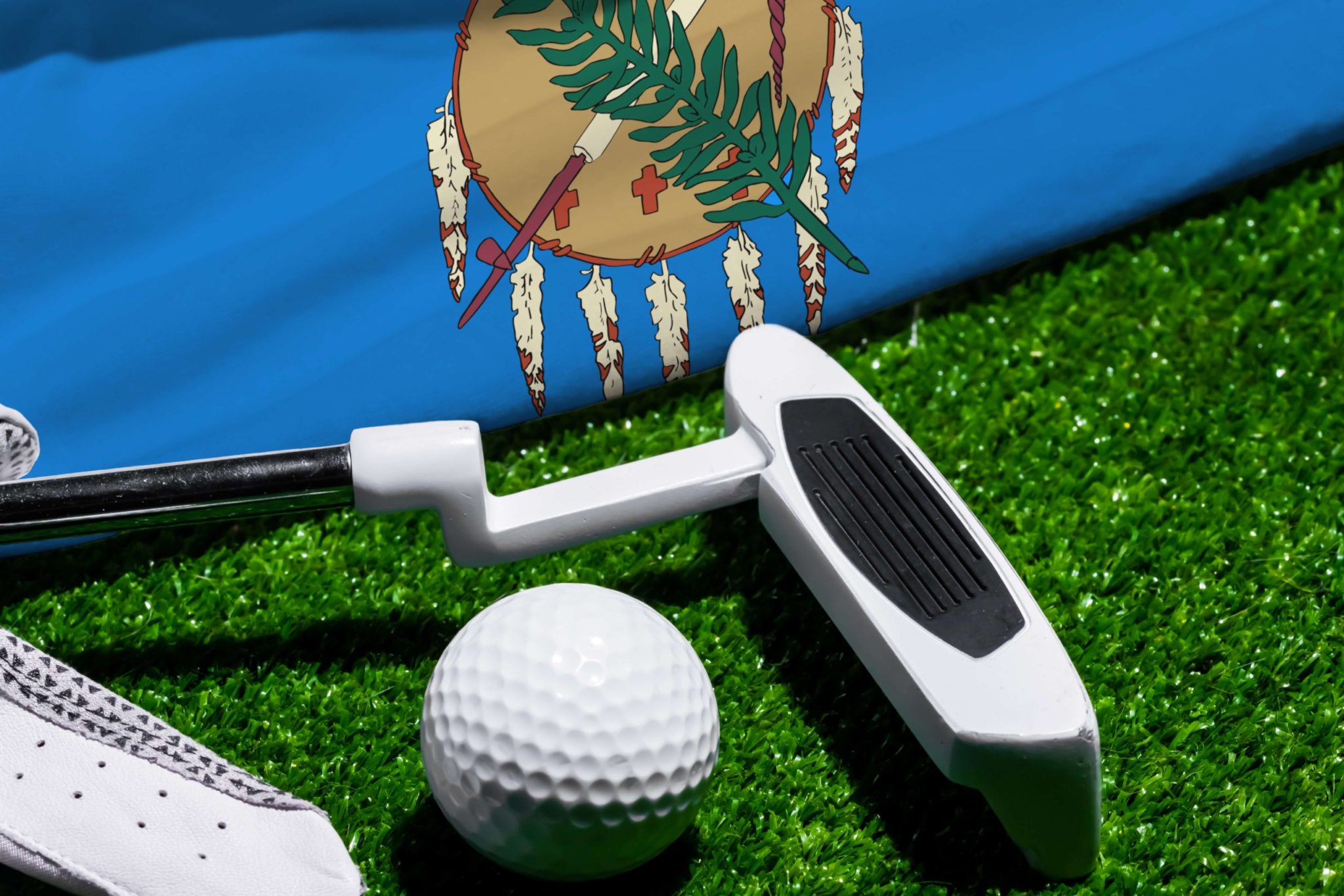 Club and ball on Oklahoma Golf Courses.