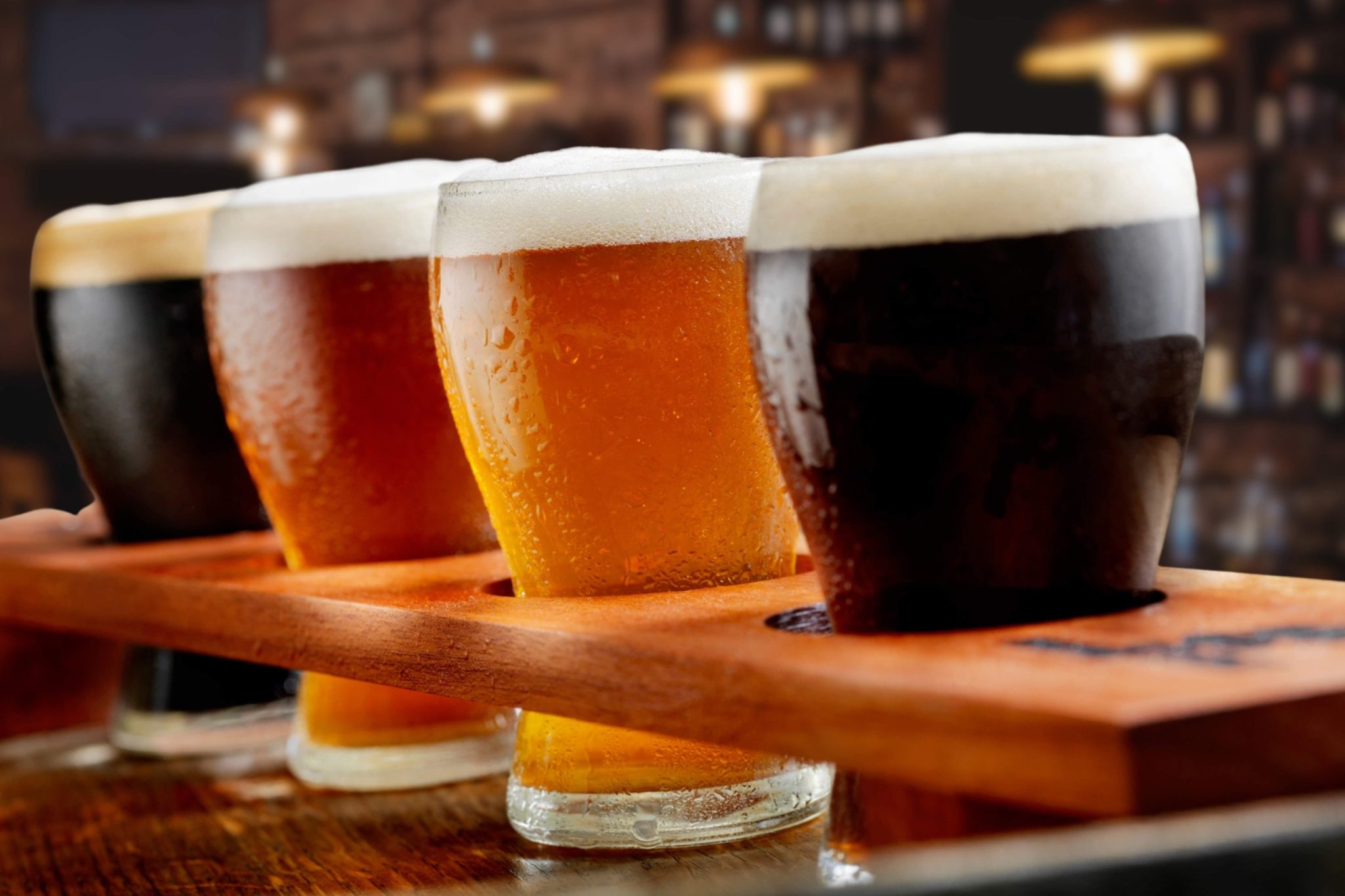 Beers at a Hochatown Brewery.