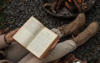 A person reading Books On Oklahoma.