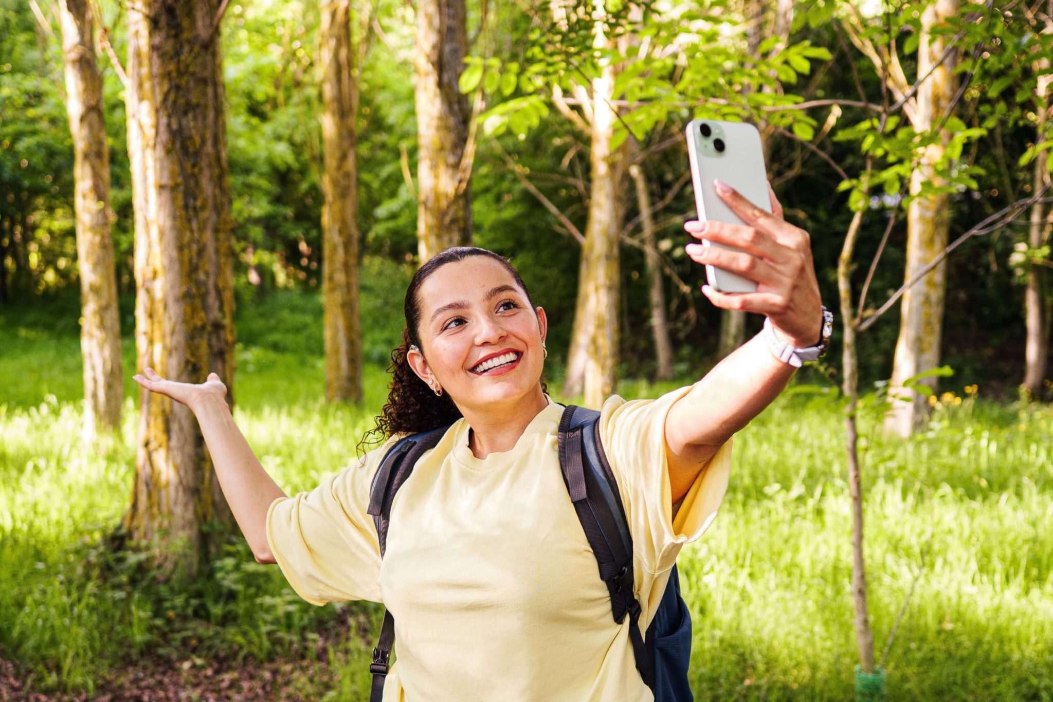 Travel Influencers in the woods.